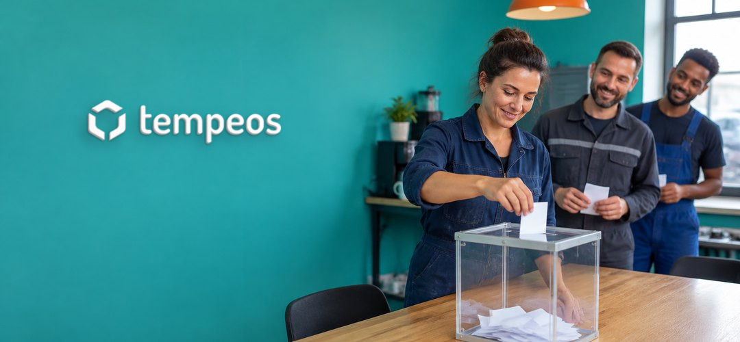 elections-cse-cover-logo-v2 Élections CSE : salariés d'une PME votant dans une urne