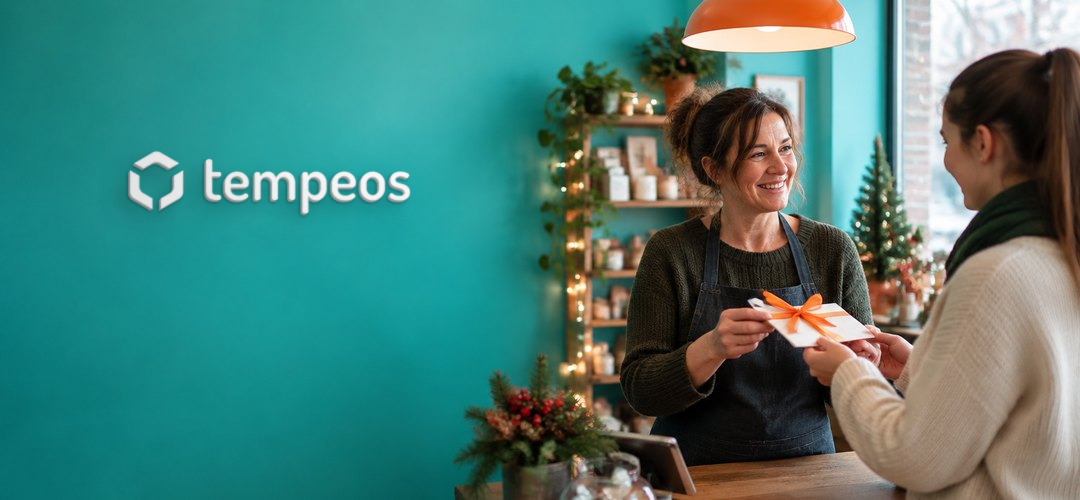 Carte cadeau Noël salarié 2026 Carte cadeau Noël salarié offerte par une dirigeante de TPE à une salariée